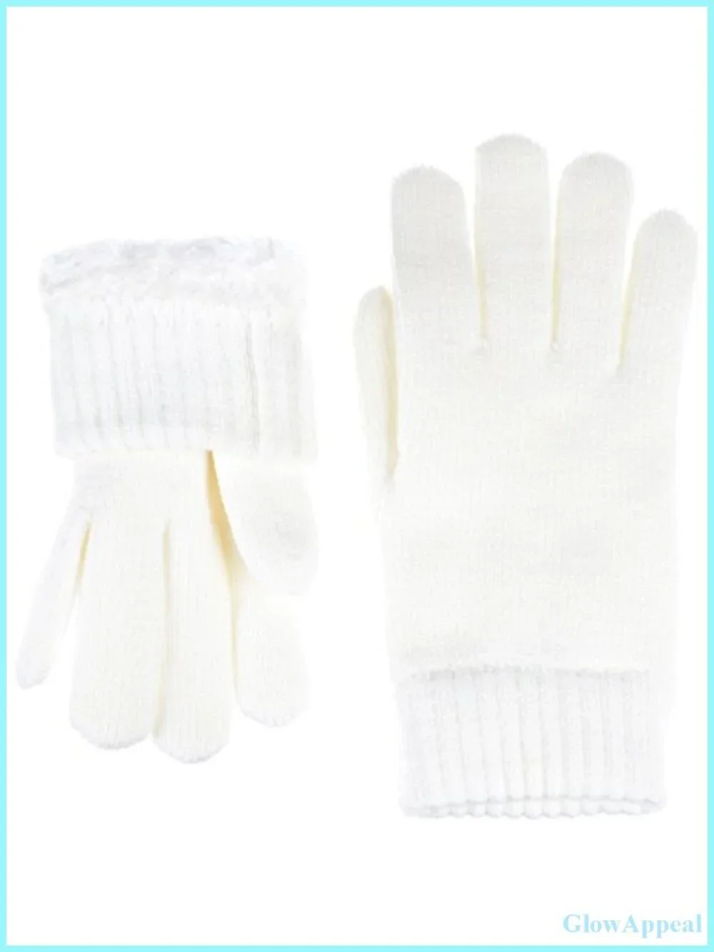 Women's Plush Fleece Lined Knit Gloves One Size Warm Winter Cold Weather